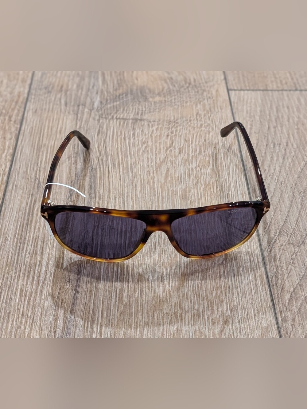 $465 Mens Authentic TOM FORD Prescott 60mm Square Sunglasses Blonde Havana/Blue